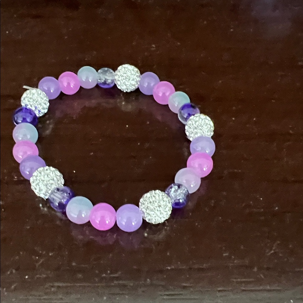 Elegant Pink and Purple Beaded Bracelet